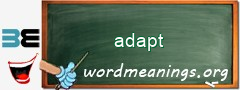 WordMeaning blackboard for adapt